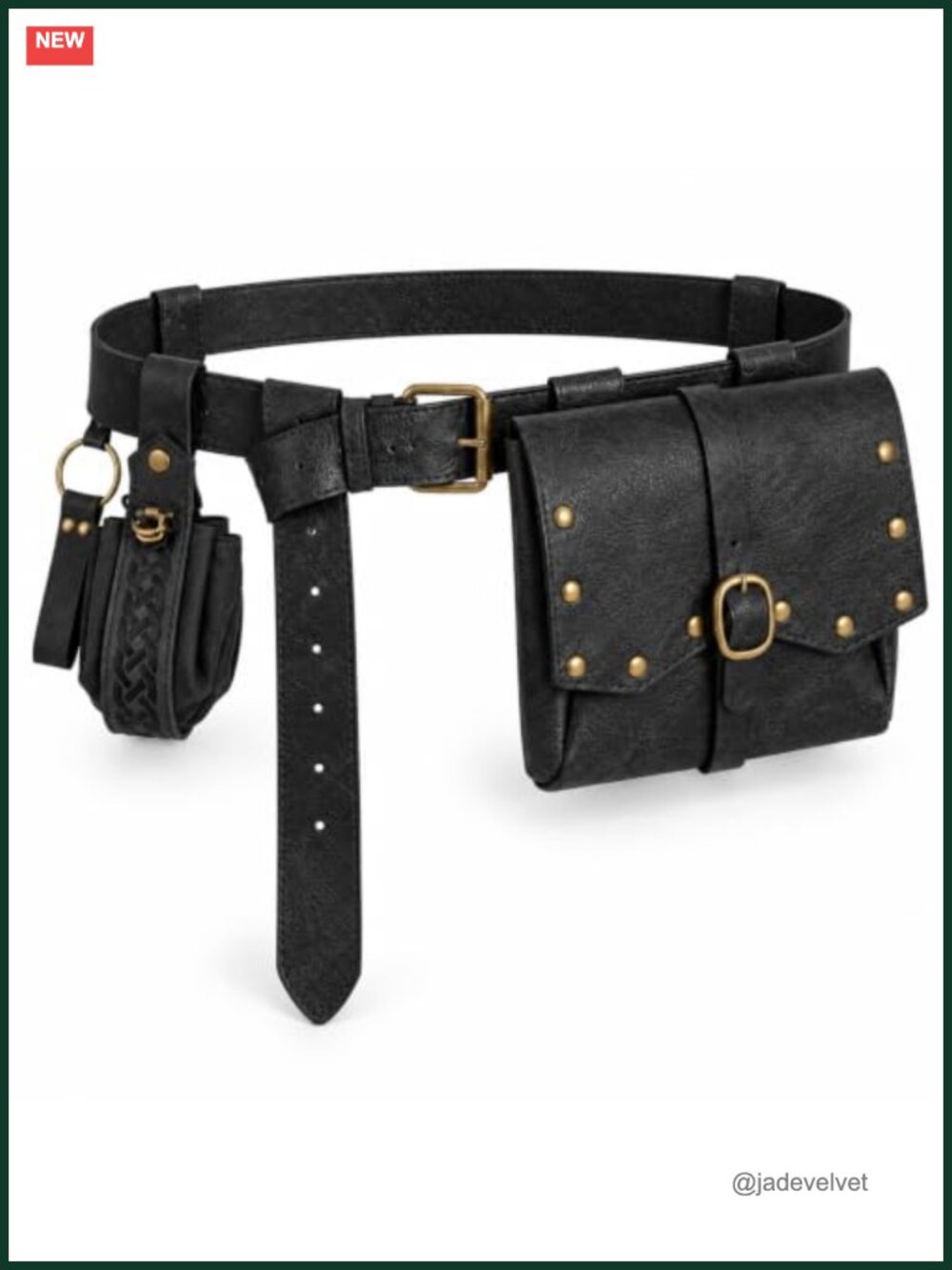Renaissance Belt Pouch Set Medieval Waist Bag 2 Detachable Pouches